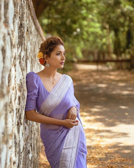 Appealing Linen Silk Saree With Radiant Blouse Piece